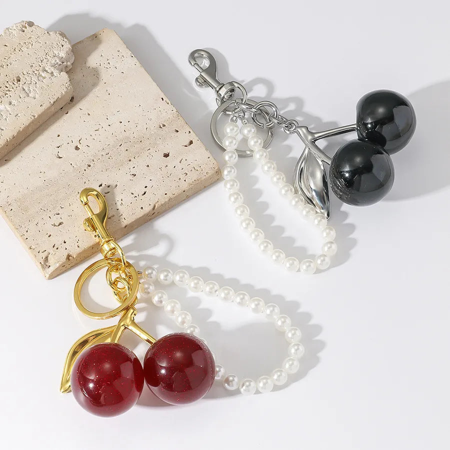 Resin cherry bag charm, vintage style